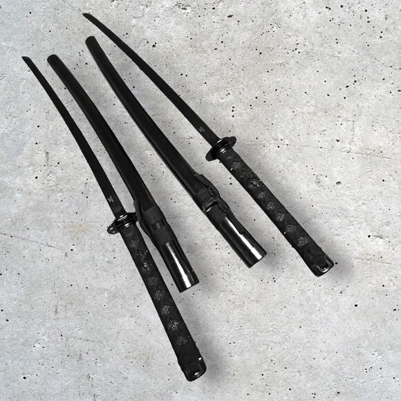 2 Set Of Black Emperor Katana Sword with Scabbard Tomahawk Carbon Steel - Picture 12 of 12